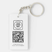 Porte-clés QR code blanc | Conception de logo d'entreprise pr (Dos)