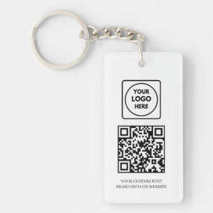 Porte-clés QR code blanc Conception de logo d'entreprise pr