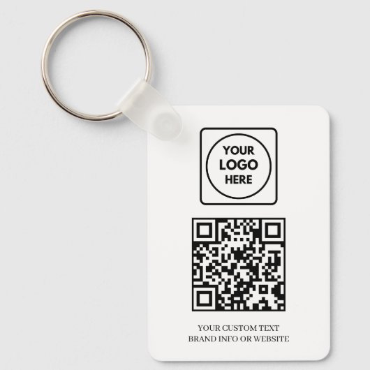 Porte-clés QR code blanc | Conception de logo d'entreprise pr (Recto)