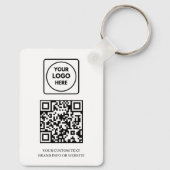 Porte-clés QR code blanc | Conception de logo d'entreprise pr (Verso)