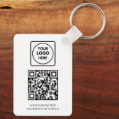 Porte-clés QR code blanc | Conception de logo d'entreprise pr (Verso)