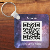 Porte-clés QR Code Business Logo Espace Professionnel Galaxie (Recto)
