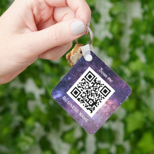 Porte-clés QR Code Business Logo Espace Professionnel Galaxie (main)