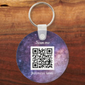 Porte-clés QR Code Business Logo Espace Professionnel Galaxie (Recto)