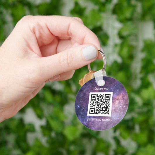 Porte-clés QR Code Business Logo Espace Professionnel Galaxie (main)
