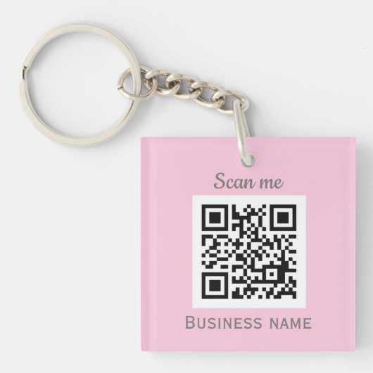 Porte-clés QR Code Business Logo Professional Pink Girl (Devant)