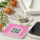 Porte-clés QR Code Business Logo Professional Pink Girl (Devant Droit)