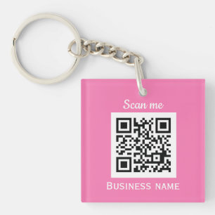 Porte-clés QR Code Business Logo Professional Pink Girl