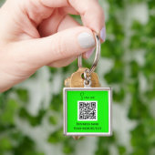 Porte-clés QR Code Business Logo Professionnel Neon Green (main)