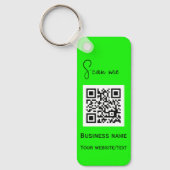 Porte-clés QR Code Business Logo Professionnel Neon Green (Recto)