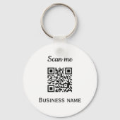 Porte-clés QR Code Business Logo Professionnel Noir Moderne (Recto)