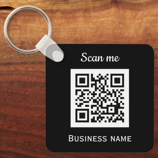 Porte-clés QR Code Business Logo Professionnel Noir Moderne (Recto)