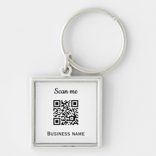 Porte-clés QR Code Business Logo Professionnel Noir Moderne (Devant)
