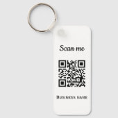Porte-clés QR Code Business Logo Professionnel Noir Moderne (Recto)