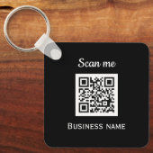 Porte-clés QR Code Business Logo Professionnel Noir Moderne (Recto)