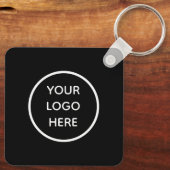 Porte-clés QR Code Business Logo Professionnel Noir Moderne (Verso)
