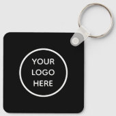 Porte-clés QR Code Business Logo Professionnel Noir Moderne (Dos)