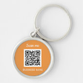 Porte-clés QR Code Business Logo Professionnel Orange (Devant)