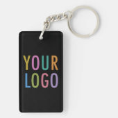 Porte-clés QR Code en Acrylique Noir sur mesure Lo (Dos)