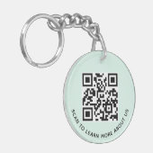 Porte-clés QR Code en acrylique vert menthe avec l (Devant gauche)