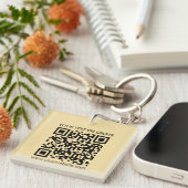 Porte-clés QR Code Gold Moderne Élégant Carré simple face (Devant Droit)
