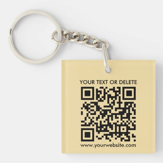 Porte-clés QR Code Gold Moderne Élégant Carré simple face (Devant)