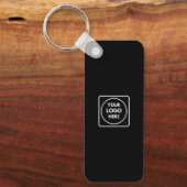 Porte-clés QR Code Horizontal Logo Entreprise Noir (Recto)
