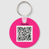 Porte-clés QR Code Hot Pink Elegant Business Company (Recto)