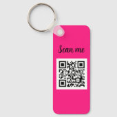 Porte-clés QR Code Hot Pink Elegant Business Company (Recto)