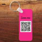 Porte-clés QR Code Hot Pink Elegant Business Company (Recto)