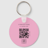 Porte-clés QR Code Logo Double Face Rose Blush (Verso)
