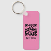 Porte-clés QR Code minimal Fille simple rose vierge avec text (Recto)