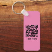 Porte-clés QR Code minimal Fille simple rose vierge avec text (Recto)