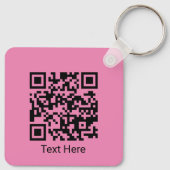 Porte-clés QR Code minimal Fille simple rose vierge avec text (Dos)