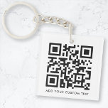 Porte-clés QR Code Minimaliste Nettoyer Simple Blanc Texte Pe<br><div class="desc">Un simple modèle de code QR blanc personnalisé dans un style minimaliste moderne qui peut être facilement mis à jour avec votre code QR et votre texte personnalisé,  par exemple,  scannez-moi vers...  #QRcode #porte - clé #business</div>