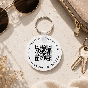 Porte-clés QR Code Minimaliste Nettoyer un budget blanc simpl