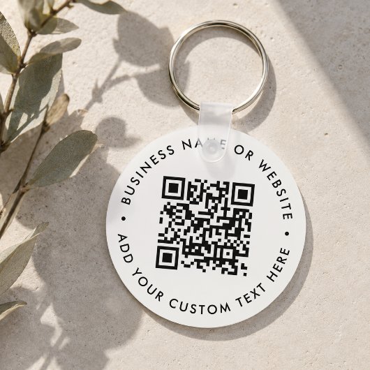 Porte-clés QR Code Minimaliste Nettoyer un budget blanc simpl
