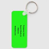 Porte-clés QR Code Neon Green Elegant logo Entreprise (Verso)