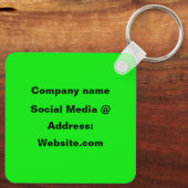 Porte-clés QR Code Neon Green Elegant Yellow Business (Verso)