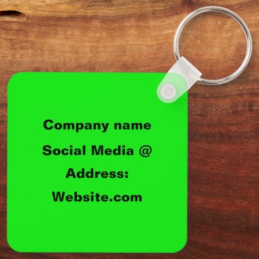 Porte-clés QR Code Neon Green Elegant Yellow Business (Verso)