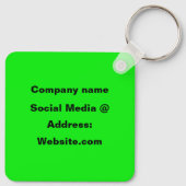 Porte-clés QR Code Neon Green Elegant Yellow Business (Dos)