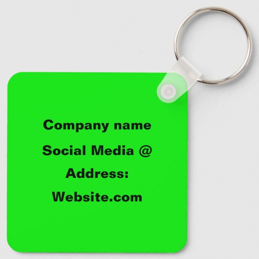 Porte-clés QR Code Neon Green Elegant Yellow Business (Dos)
