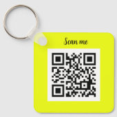 Porte-clés QR Code Neon Jaune Élégante Entreprise Jaune (Recto)