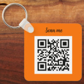 Porte-clés QR Code Neon Orange Élégant (Recto)