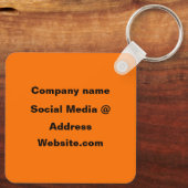 Porte-clés QR Code Neon Orange Élégant (Verso)
