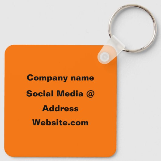 Porte-clés QR Code Neon Orange Élégant (Dos)