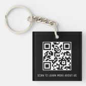 Porte-clés QR Code noir en acrylique avec logo car (Devant)