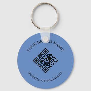 Porte-clés QR Code personnalisé bleu poussiéreux p