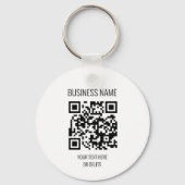 Porte-clés QR Code Professionnel Blanc Nom commercial Cercle (Recto)