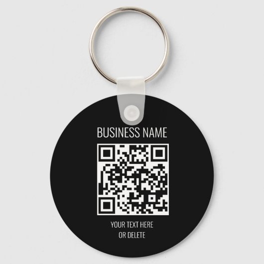 Porte-clés QR Code Professionnel Professionnel Noir Cercle Bl (Recto)